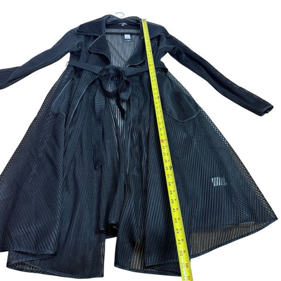 Fashion Nova l NWT Hidden Secrets Mesh Trench Coat - Black 2X - Picture 5 of 9
